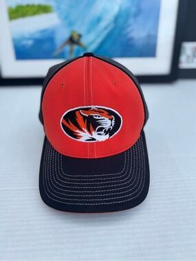 Embroidered Tiger Logo Baseball Cap - orange & Black,grey.
